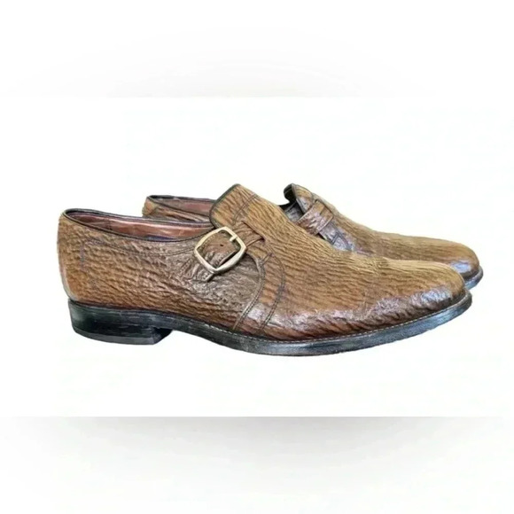 Allen Edmonds “Warton” Brown Sharkskin Shoes main image 10